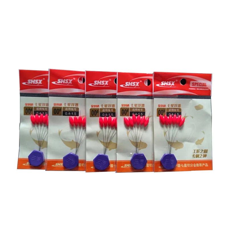 Flotador Ovalado Siete Estrellas Rojo – Conector Mini para Pesca - imagen 3