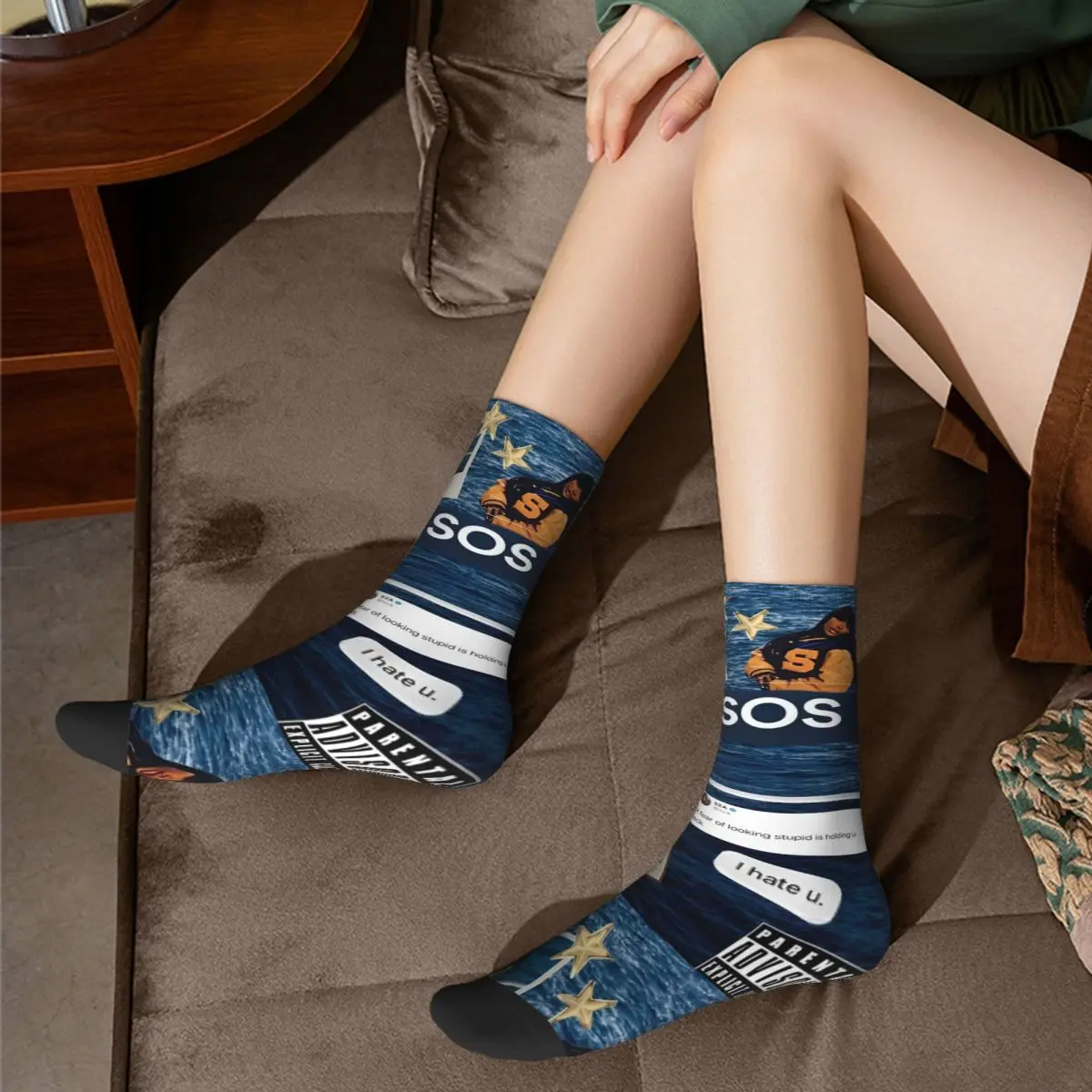 SZA SOS I Hate U Socks Men's Women's Fashion Rapper 90s Music Socks Harajuku Spring Summer Autumn Winter Middle Tube Socks Gifts