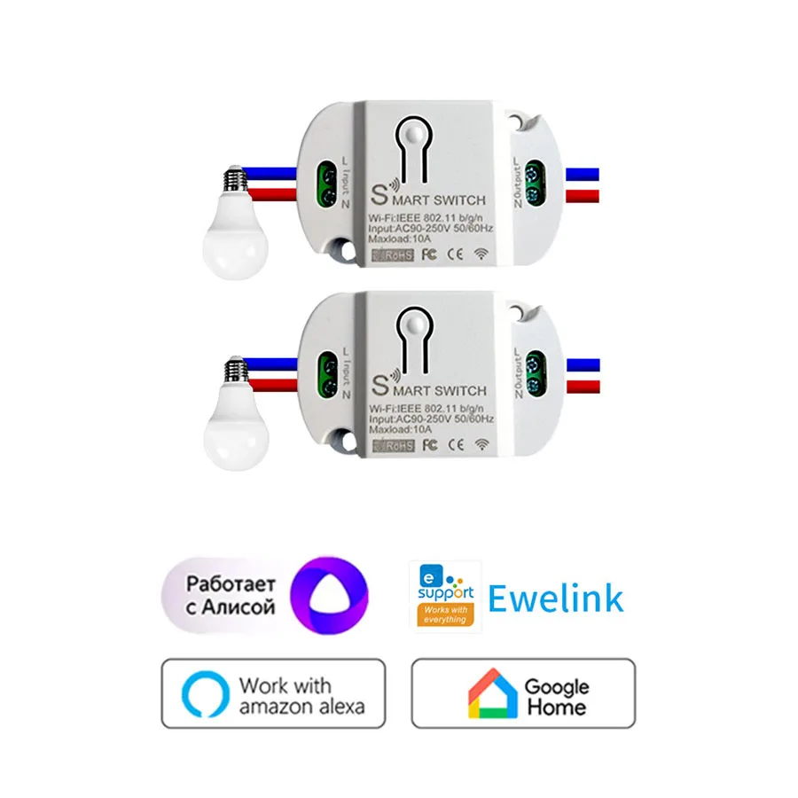 EWeLink-DIY interruptor de luz inteligente, tomada remota sem fio, automação residencial inteligente, interruptor de controle remoto, relé com Alexa