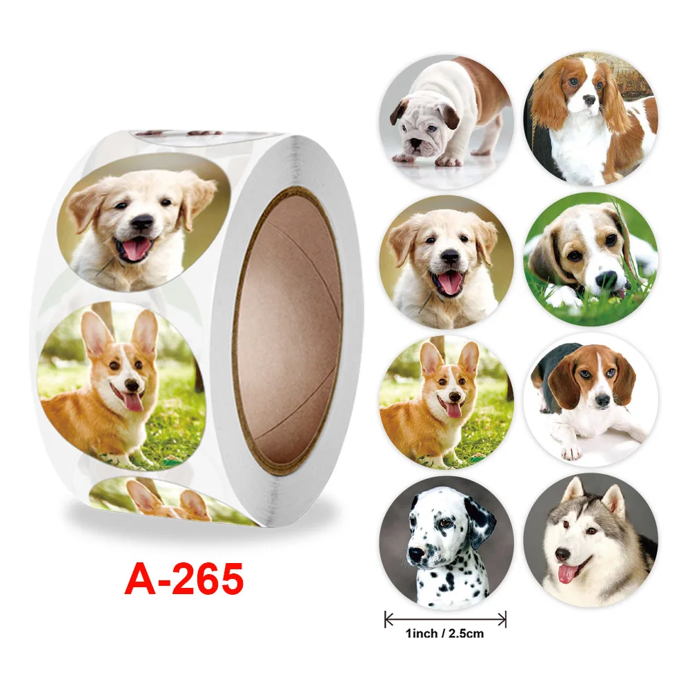 500pcs 2.5cm/1inch Cartoon Animal Children Cute Toy Game Sticker DIY Gift Sealing Cat Sheep Dog Beer Label Decoration Supply