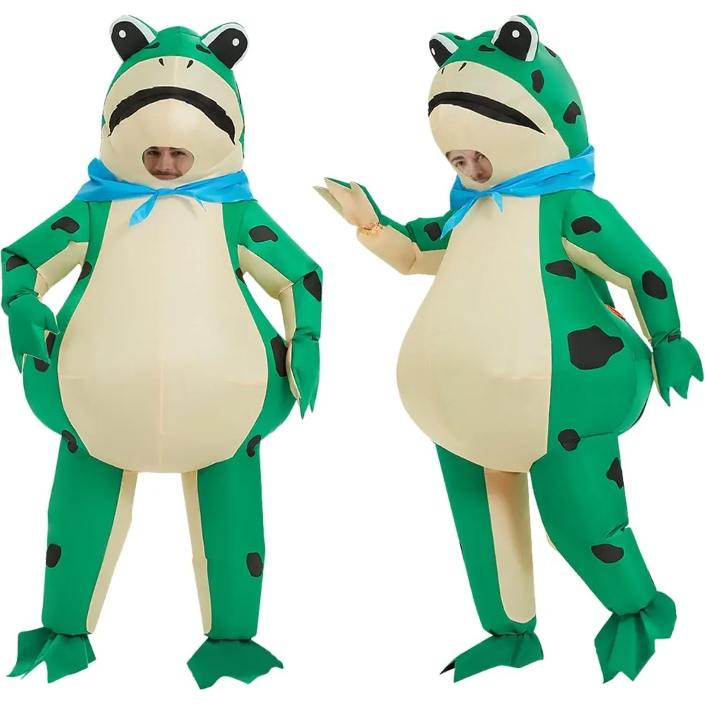 Aufblasbares Frosch-Kostüm für Erwachsene, Weihnachts-Anime-Cosplay-Kostüm, Stehender Frosch-Maskottchen, Fantasie-Party-Rollenspiel-Verkleidung