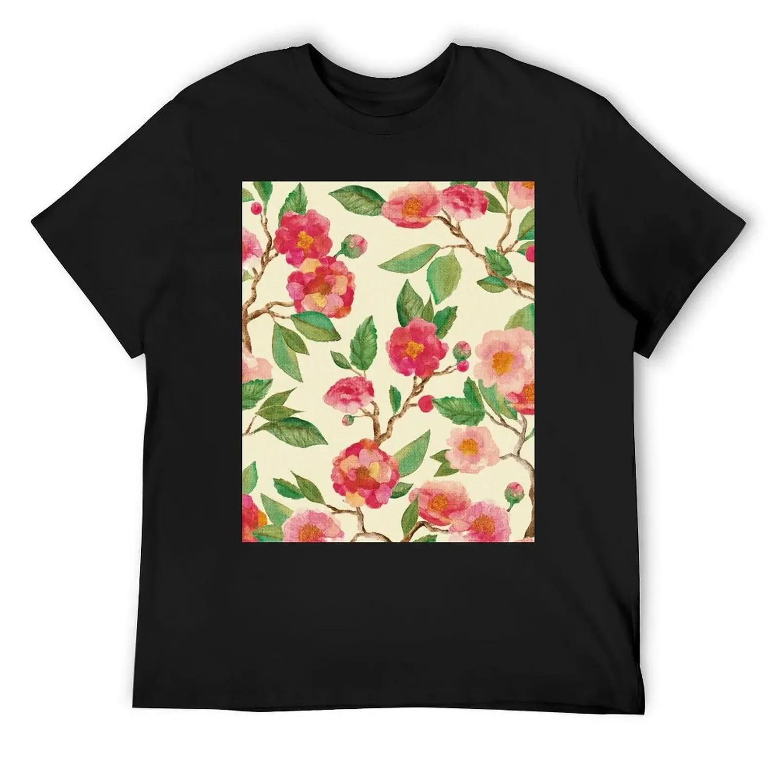 Camellia Japonica T-Shirt man t shirt tees mens graphic t-shirts pack