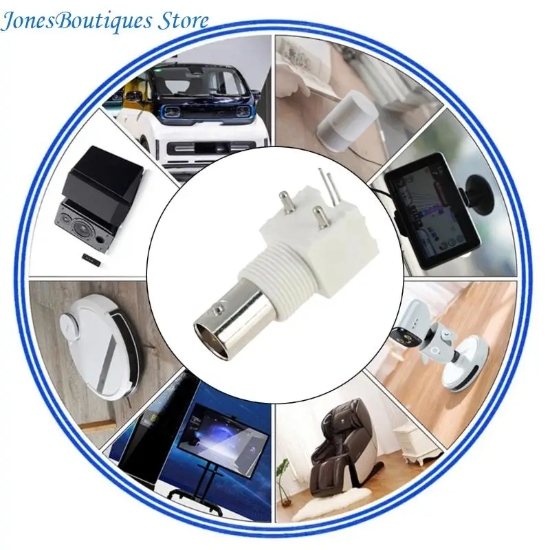 Standard BNC Female Videos Connector with Gold Plate Center Pin & High Insulation White Shell for CCTV Monitoring W8KE