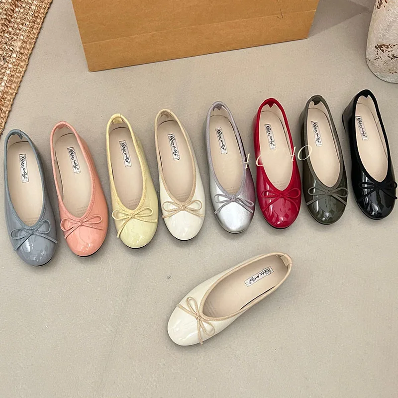 Frühling Herbst Damen Flache Schuhe Ballerinas Schmetterlingsknoten Weiche Modische Runde Zehenpartie Damenschuhe Neu – Detail 8