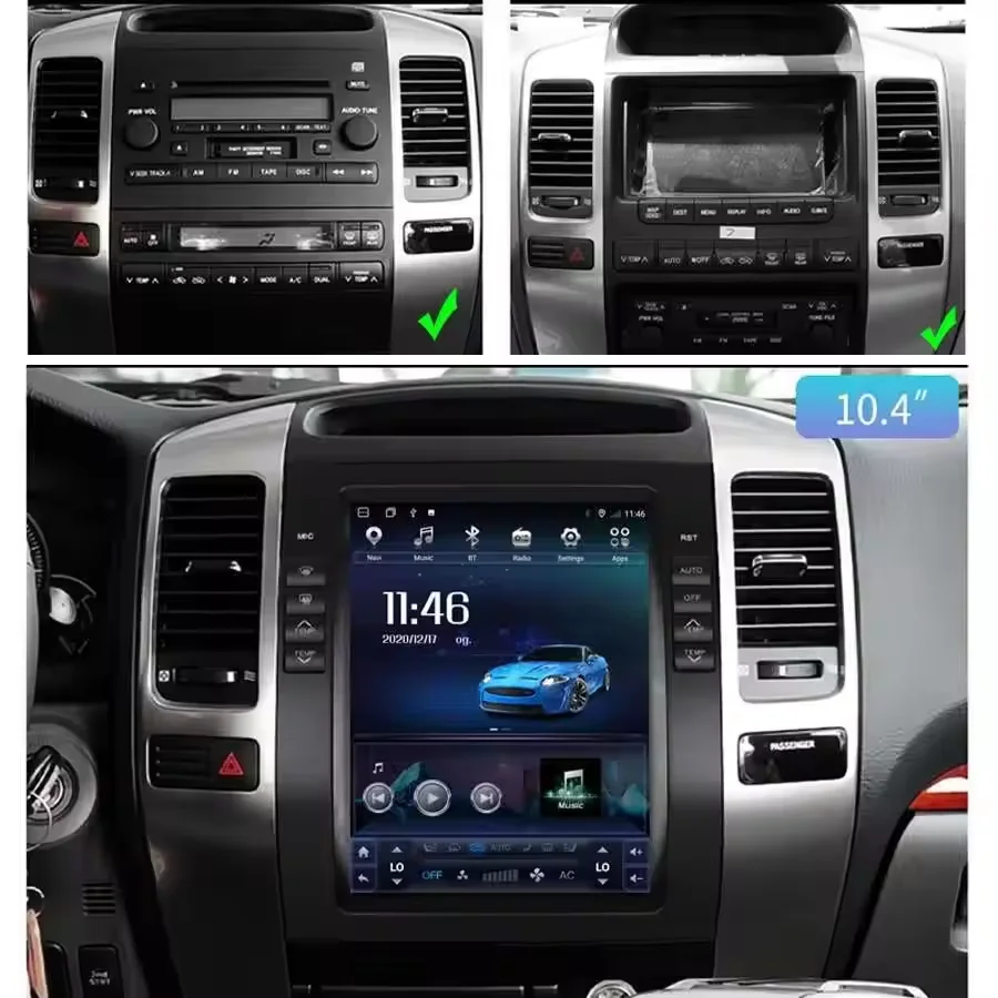 Android 13 For Toyota Land Cruiser 100 LC100 For Lexus LX470 Tesla Screen Navigation GPS Car Radio Multimedia Auto Radio Carplay