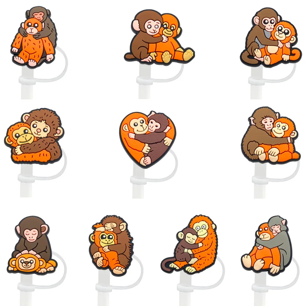 1-10pcs Punch Monkey Straw Cover Cap for Reusable Drinking Dust Cap Glas Cup Accessories,Straw Toppers 10mm Silicone Straw Cover