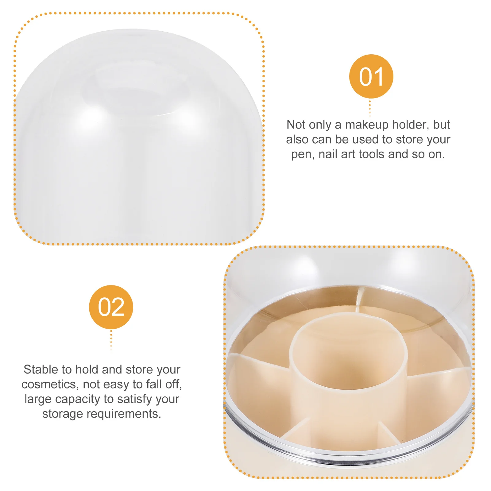 

Large Capacity Makeup Brush Holder Rotating Organizer with Lid Makeup Brush Storage Container for Desk Holder