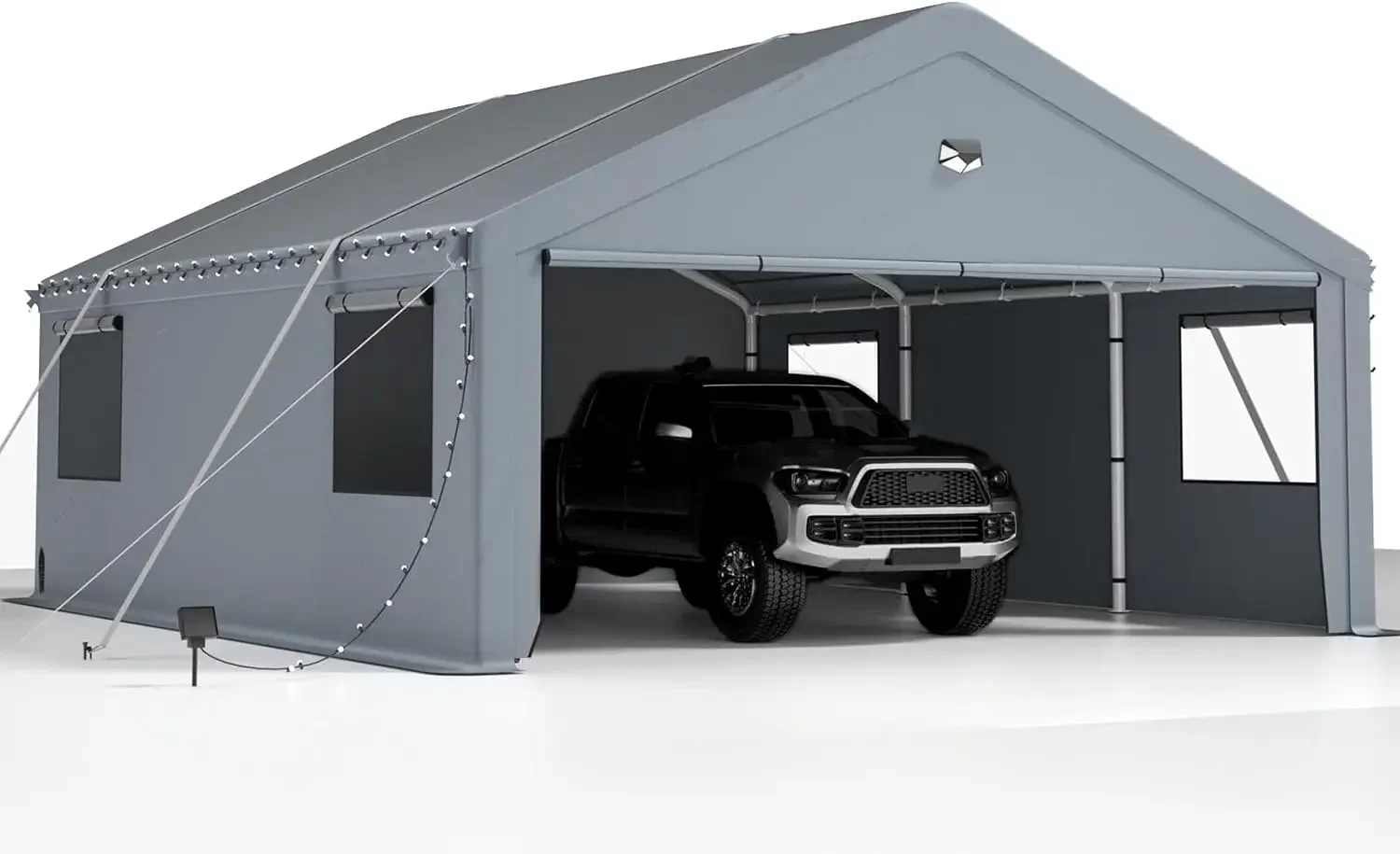 2 Car Carports 20X20 Heavy Duty,Carport Canopy, Portable Car Port Garage, Car Shelter All Weather,Gray