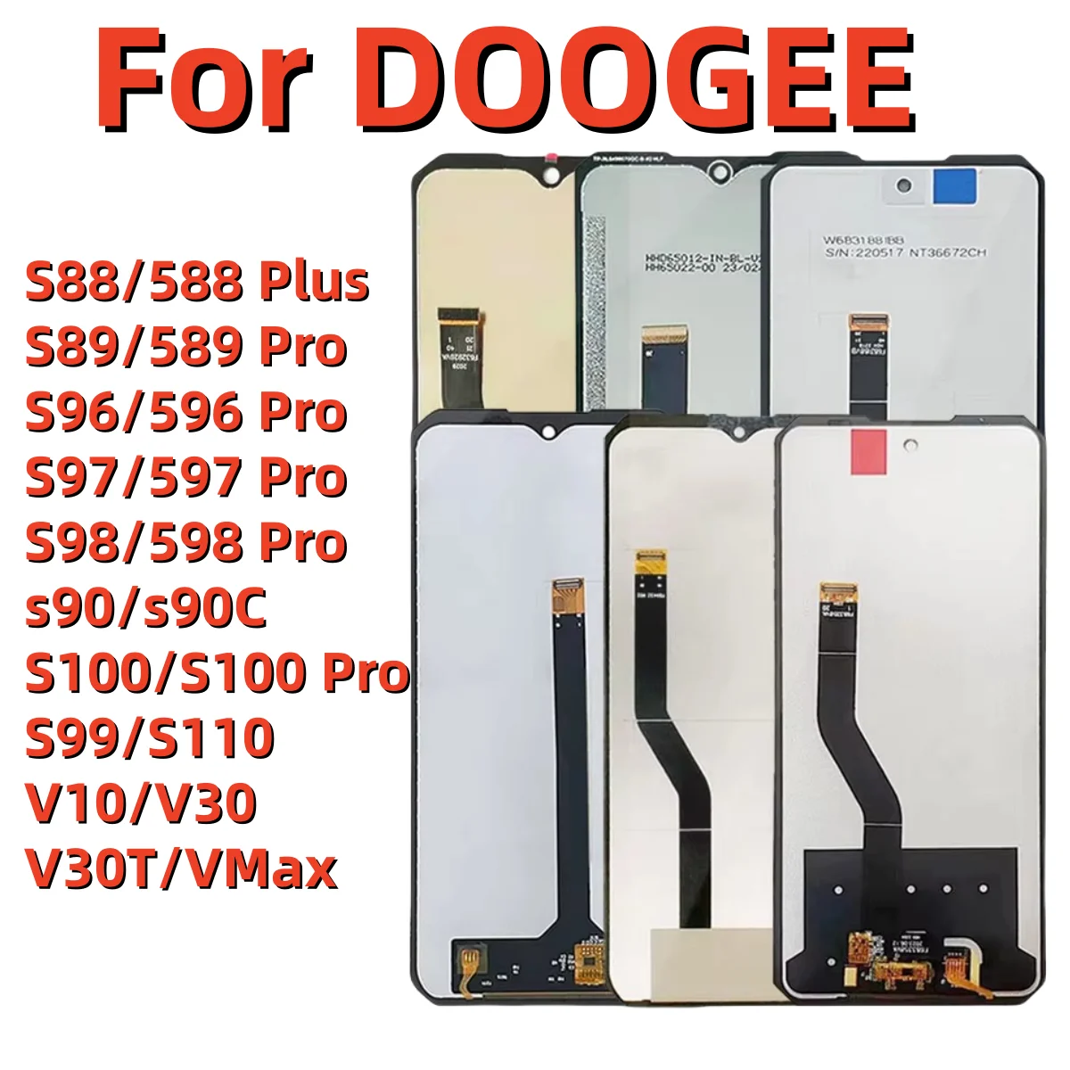 For DOOGEE S86 Pro / S88 Pro LCD Screen For DOOGEE S89 / S98 Pro / S100 LCD Display DOOGEE S90 / S110 / V30 Front Touch Glass