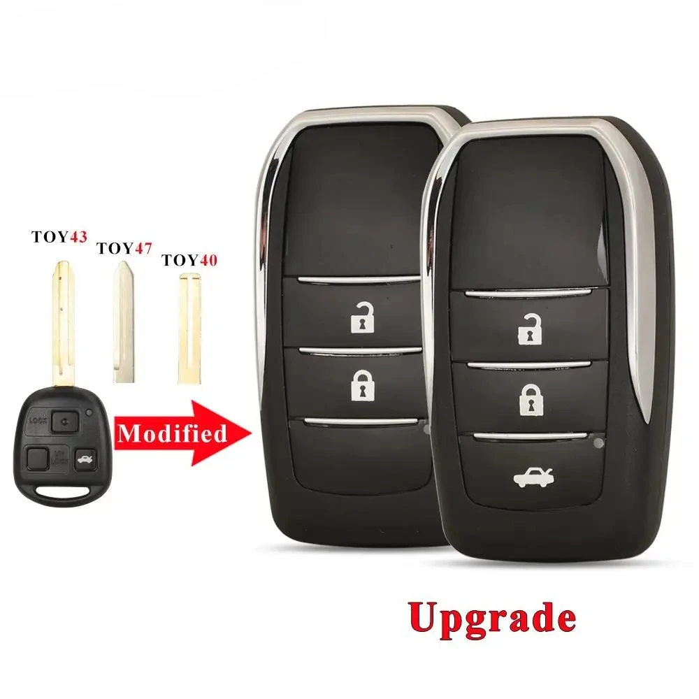 Modified Flip Remote Key Shell Case Fob for Toyota Camry Corolla Prado 120 RAV4 Kluger Previa FJ Cruiser Land Cruiser