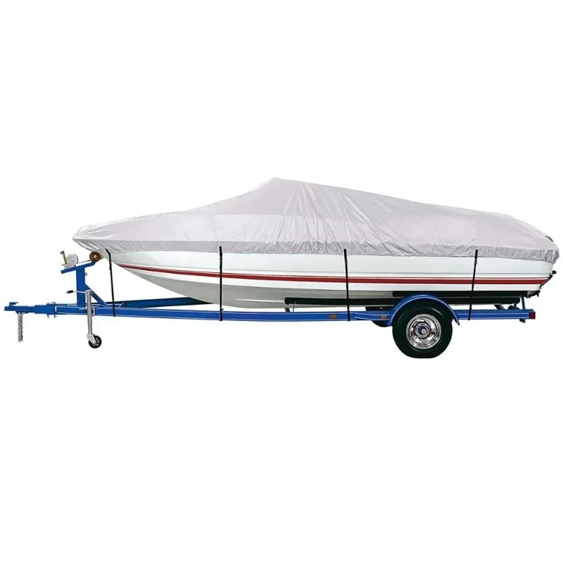 Durable Silver Waterproof UV Resistant Polyester Custom Lightweight Boat Cover with 1 Year Use