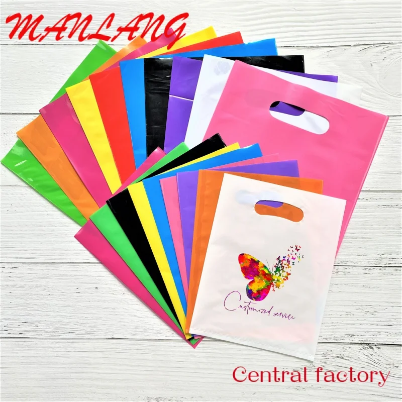 Custom  new plastic hand bag private label shopping gift  plastic bag custom eyelashes plastic bags with logo