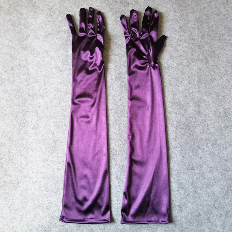 Robe de Soirée Élégante en Satin pour Femme, Accessoires de Spectacle de Coude en IQUE dex, Gants K14