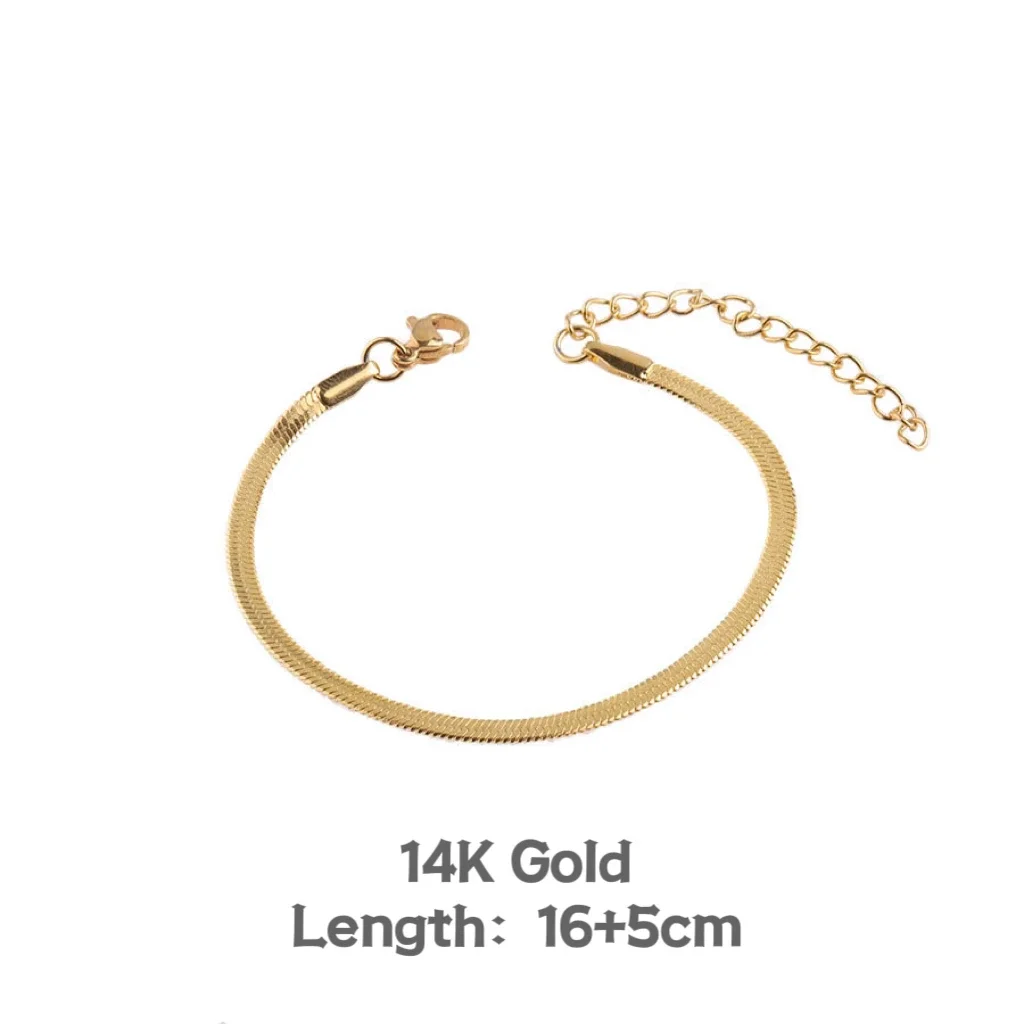Edelstahl 16/18 cm klassische Schlange Gold Farbe Breite 2,5/3/4 MM Kette Armband für Frauen Mariasz minimalistischen Schmuck Geschenk – Detail 7
