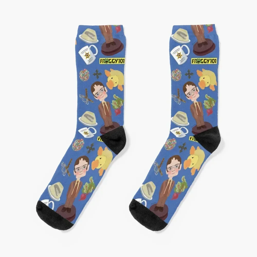 

From the Desk of Dwight Pattern Socks custom sports men cotton high quality Running anti slip football Women Socks Men's
