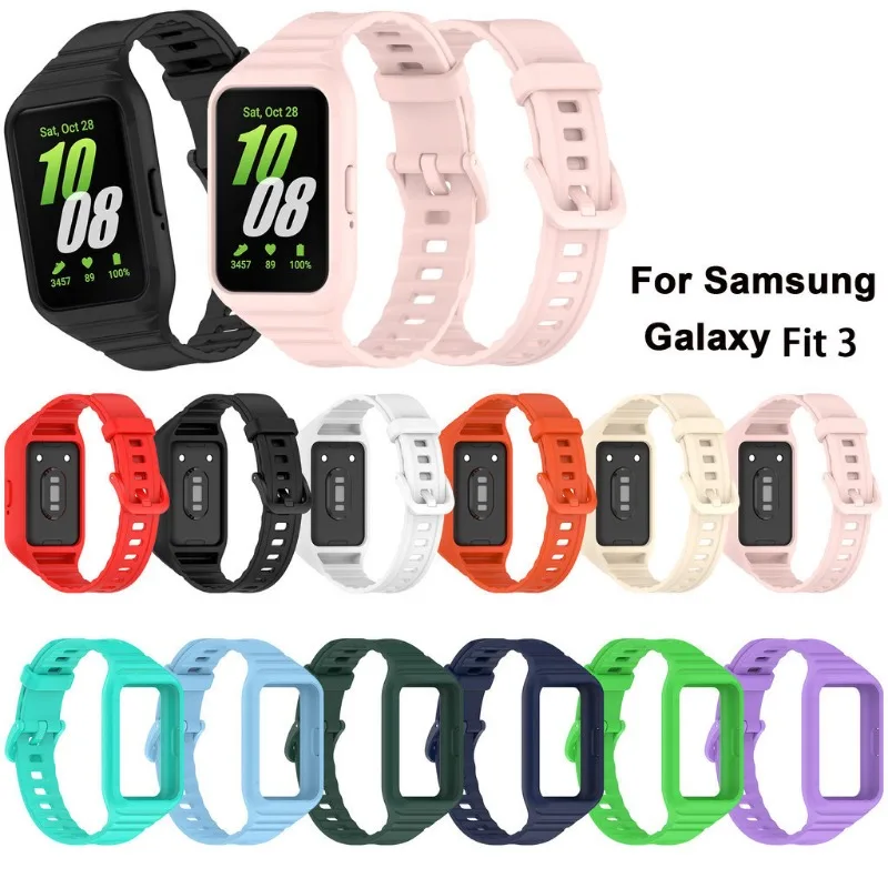 For Samsung Galaxy Fit3 SM-R390 Candy color Silicone Strap High Quality Watch Sport Wristband Strap