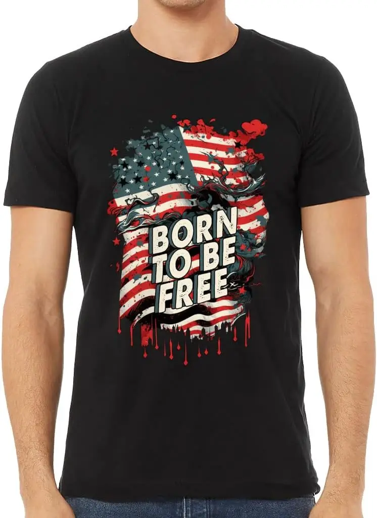 Born to Be Free Short Sleeve T-Shirt - Art T-Shirt - Paint Short Sleeve Tee