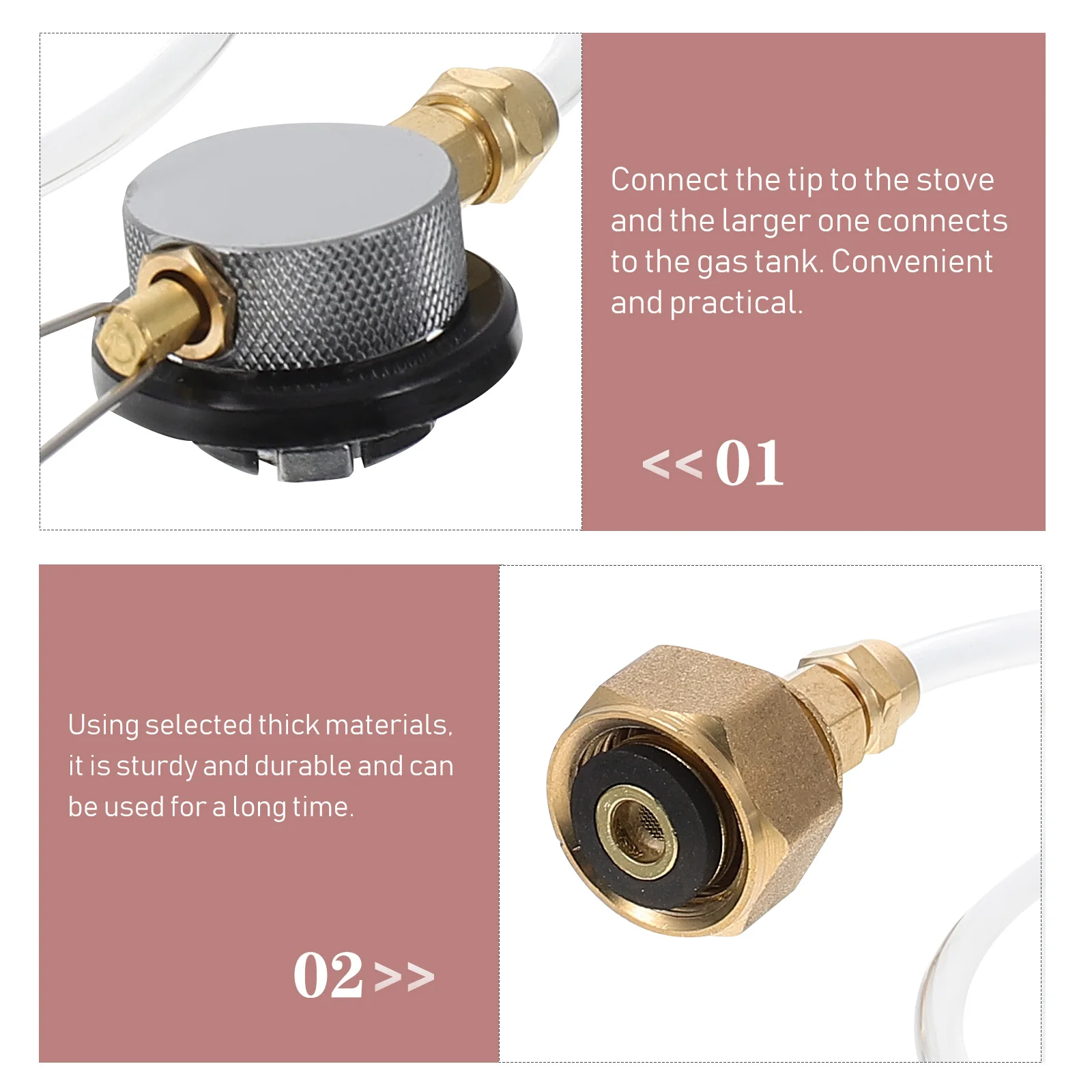 

Gas Tank Valve Connector Stoves Adapter Inflation valve Tube PU Pressure Nozzle Camping Tools Outdoor Accessories Thick Material