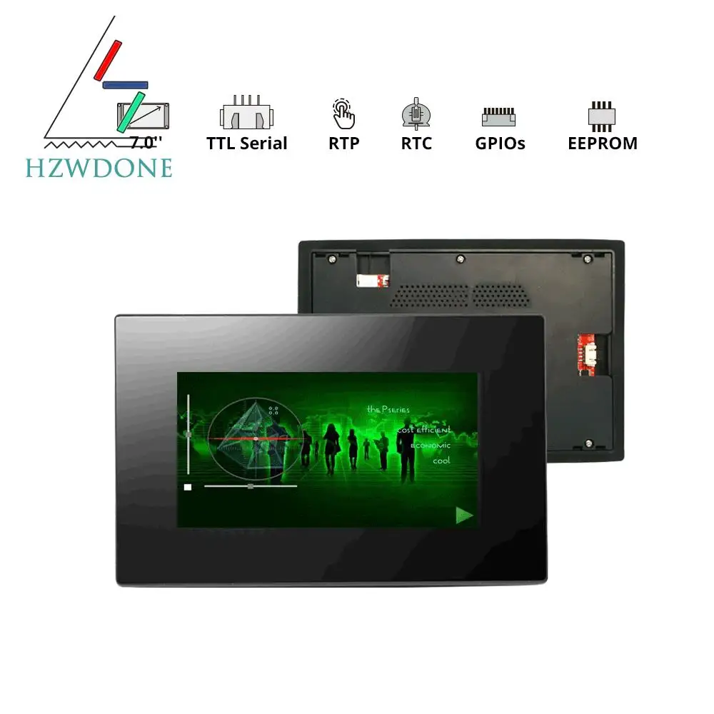 NX8048P070-011R-Y/NX8048P070-011C-Y – 7.0” Nextion Intelligent Series HMI Touch Display with enclosure