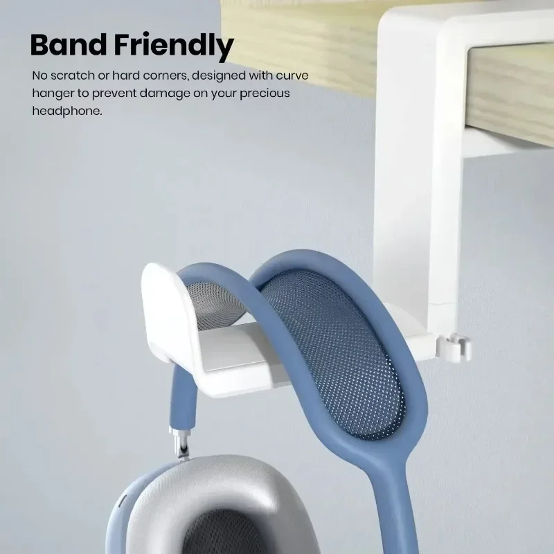 No Punch Table Clip Hook Headphone Holder 360 Degree Rotating Headphone Holder For Bose Sony Airpods Max Storage Hanging