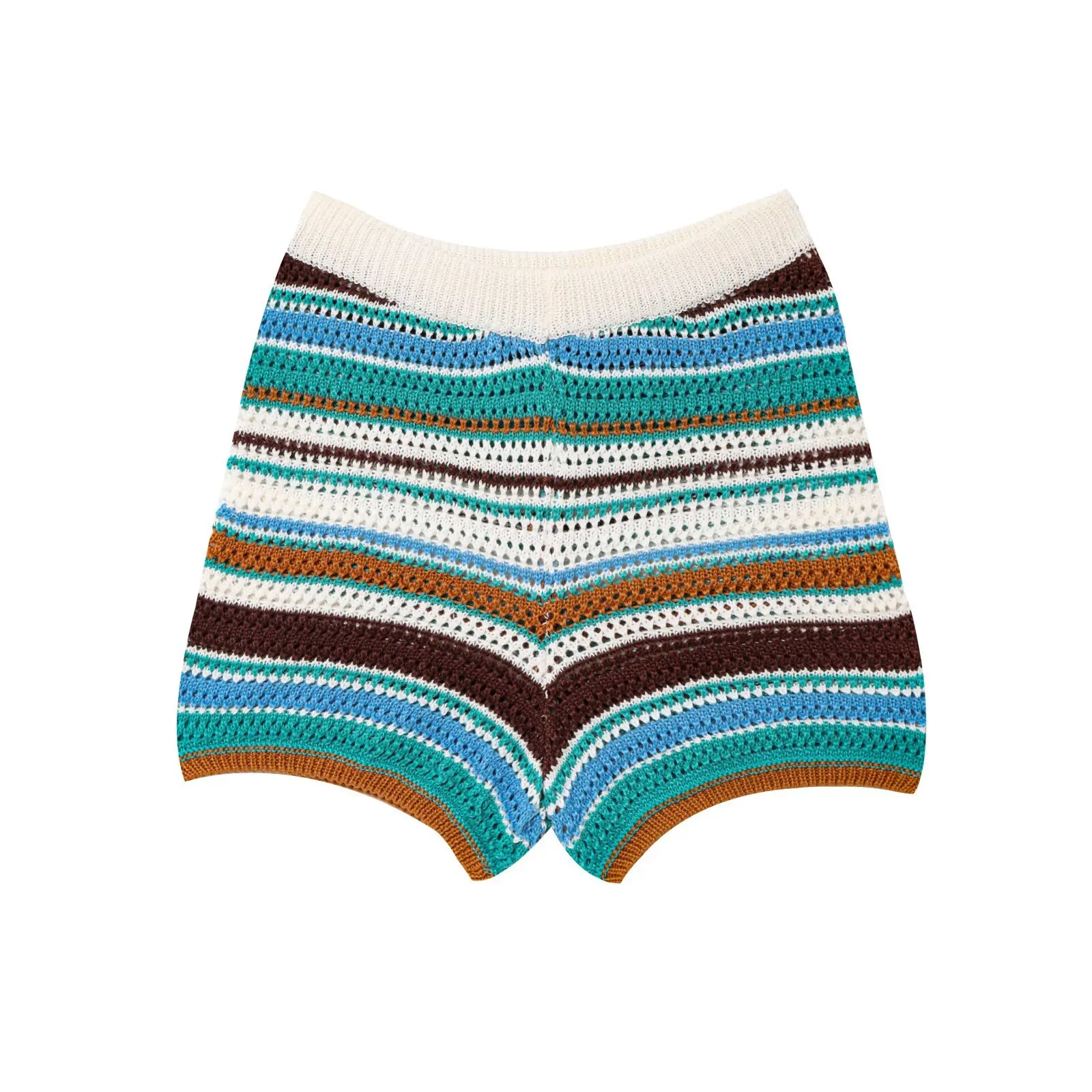 Feminino retalhos listrado oco para fora crochê malha colheita camisola shorts conjunto de manga curta gola polo camisola shorts de malha terno y2k
