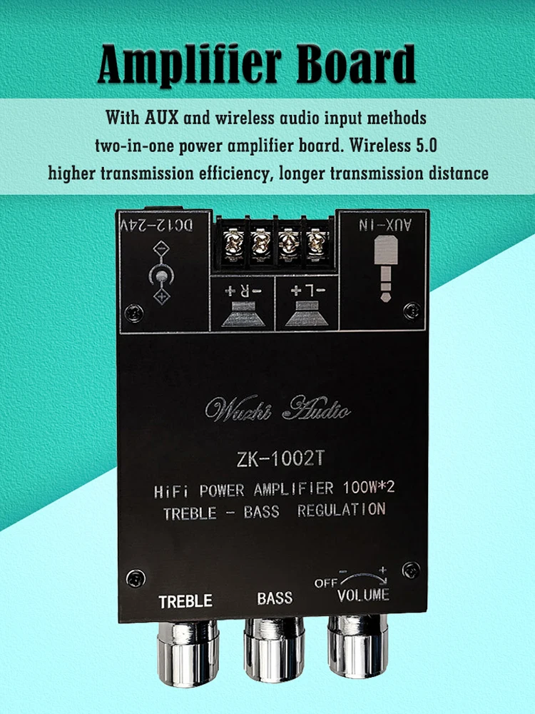 ZK-1002T Bluetooth-Compatible HIFI 2.0 Canal Amplificateur Stéréo Haut Parleur Conseils