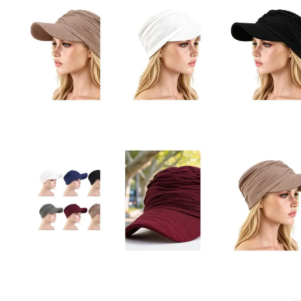 Packable Flexible Wear Baseball Sun Cap with Ruched Top and Extended Bill for Walking Cycling Travel and Daily Use Y08E
