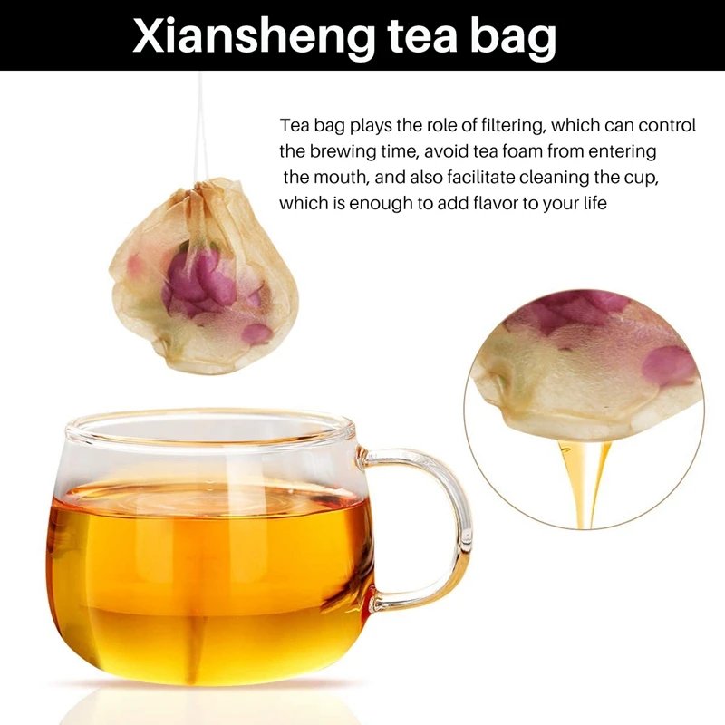 Tea Bags, 300Pcs Disposable Empty Tea Bags Tea Infuser Drawstring Teabags Safe Natural Material Tea Bags For Loose Leaf Herbs Te