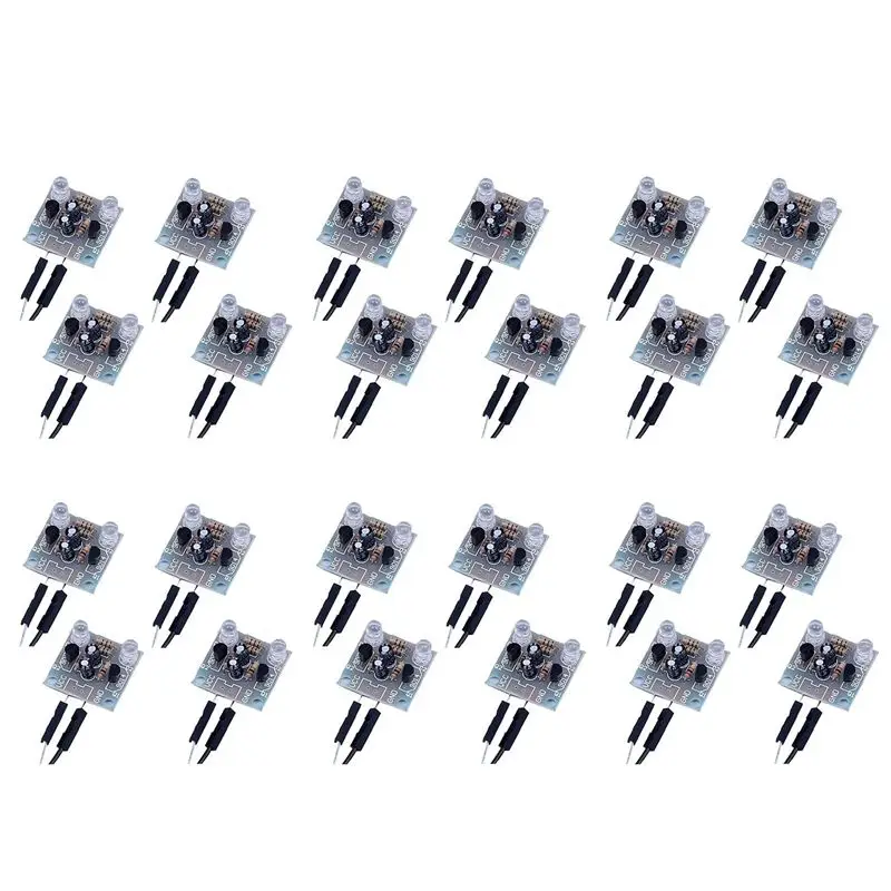 Kit DIY de LED de 5mm com 24 Peças: Kit Eletrônico para Iniciantes, Aprendizado e Treinamento de Soldagem de Placas de Circuito PCB