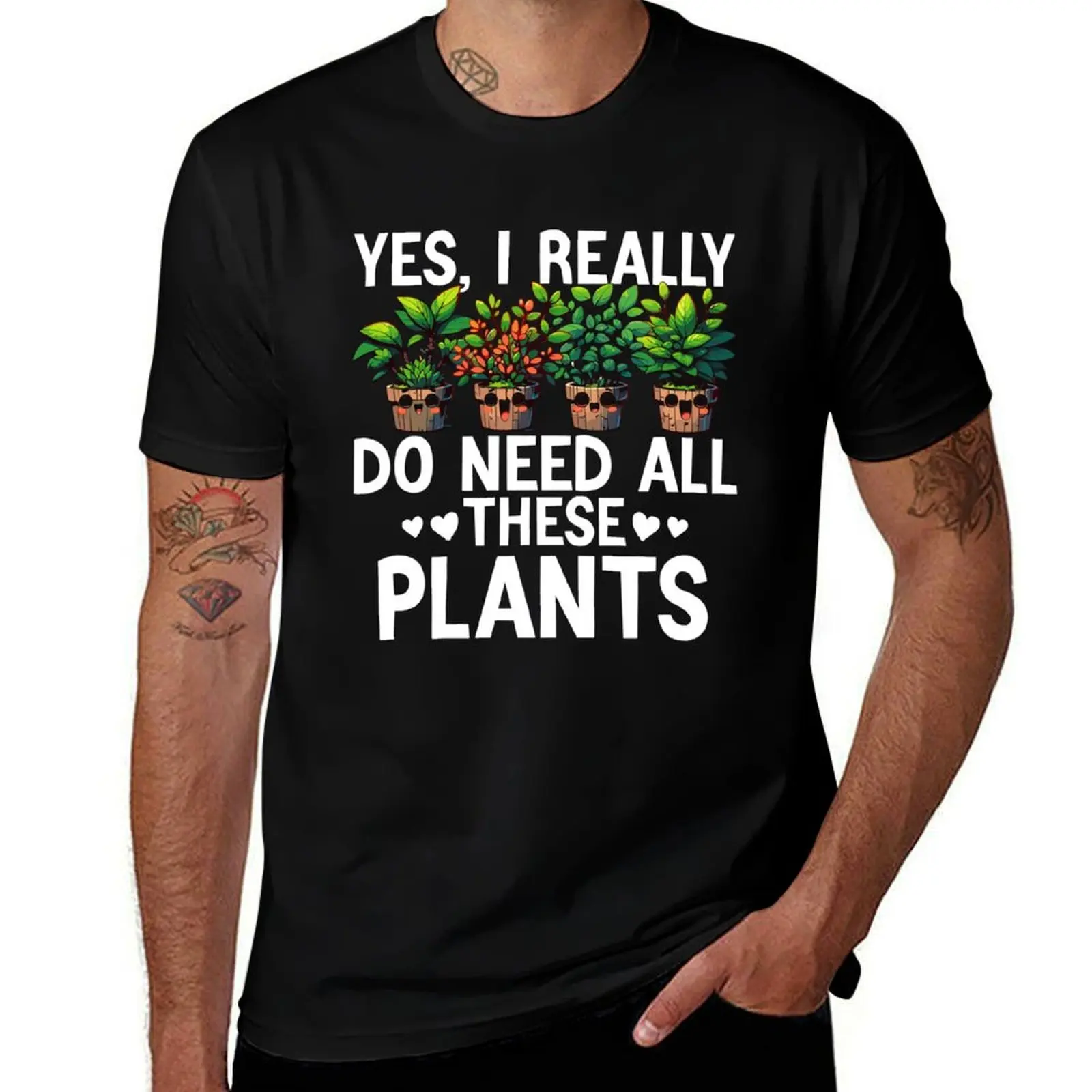 Yes I Really Do Need All These plants T-Shirt Worker Basic Short Sleeve Tee T-Shirt