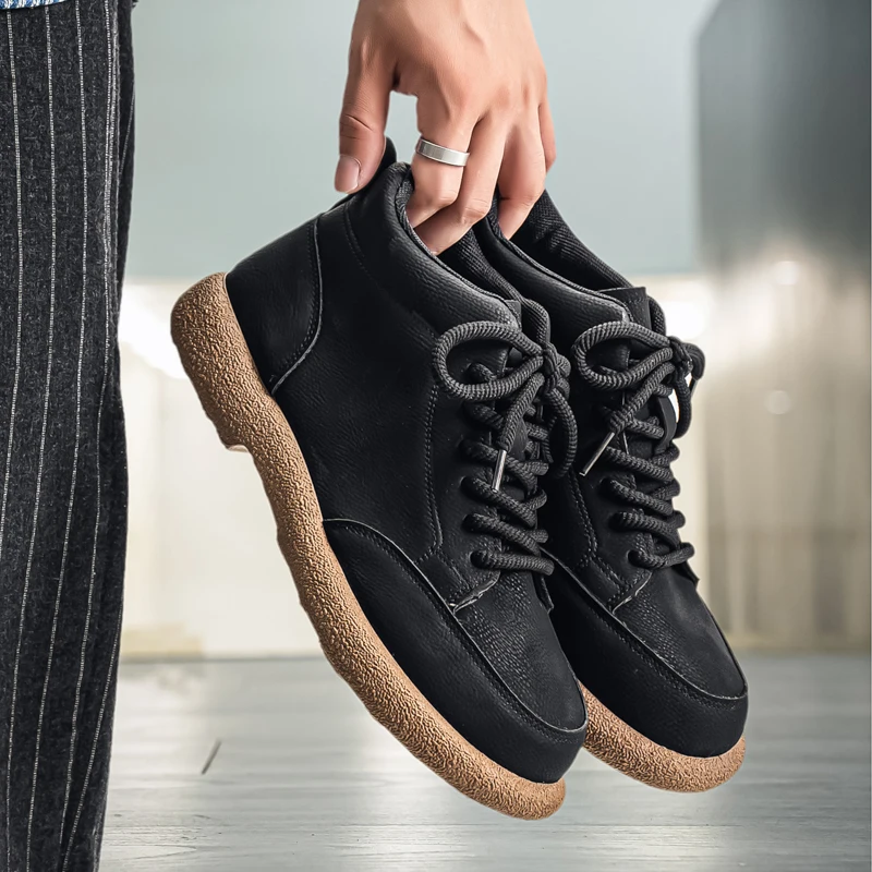 

Men's Run Sneaker Walking Leather Shoes Youth Casual Cricket Shoes Fashion Trend Board Shoes Comfort Skateboard Shoes