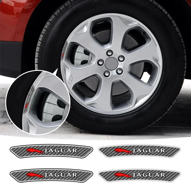 

4pcs/set Car Tire Rims Stickers Wheel Accessories Decals For Jaguar E-PACE F-PACE F-TYPE I-PACE XE XF XK XJR XJ XEL XFL XKR