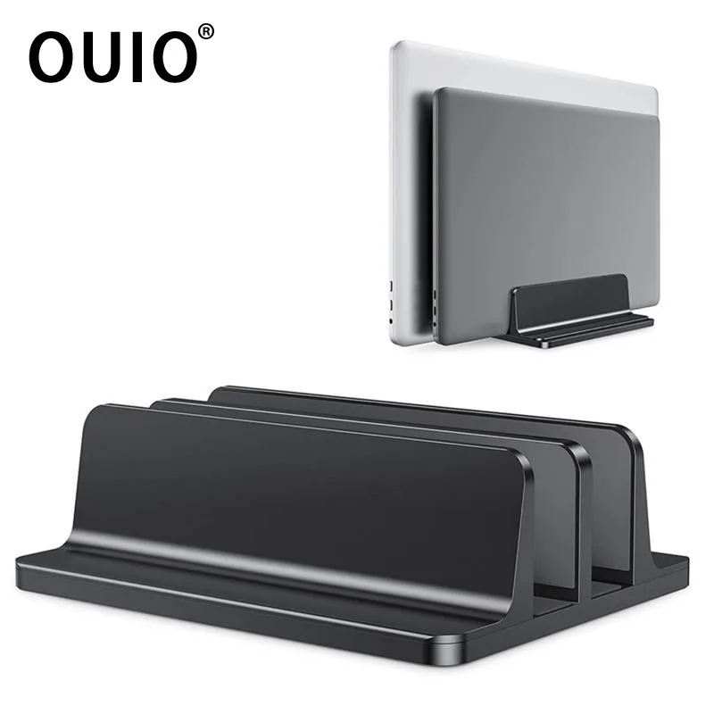 OUIO Vertical Laptop Stand Aluminum Adjustable Portable Notebook Mount Support Base Holder For MacBook Pro Air Accessory Book