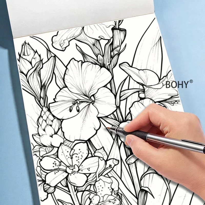 1 Decompression Line Drawing+coloring Book, Totaling 24 Pages, Suitable for Exercising Concentration, Soothing Before Bedtime