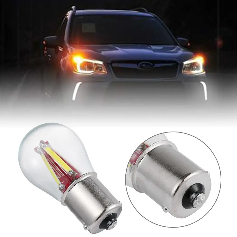 DRL 1156 BA15S P21W 1157 BAY15D 21/5W Turn Brake Reverse Lamp Signal Light Car LED COB Bulb 4 Filament