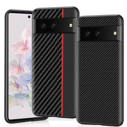 for Google Pixel 9 8 7 Pro XL 8A 7A 6 Pro 6A Case Carbon Fiber Texture PU Leather Soft Full Cover Anti-knock Phone Shell Fundas