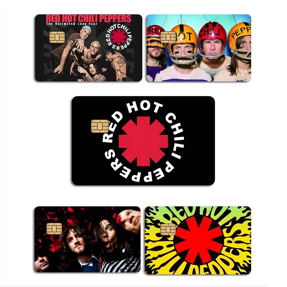 Funk Rock Band R-Red H-Hot C-Chili P-Peppers Cartoon Credit Card Skin Stickers for Bank Card Bus Metro Card Sticker Waterproof