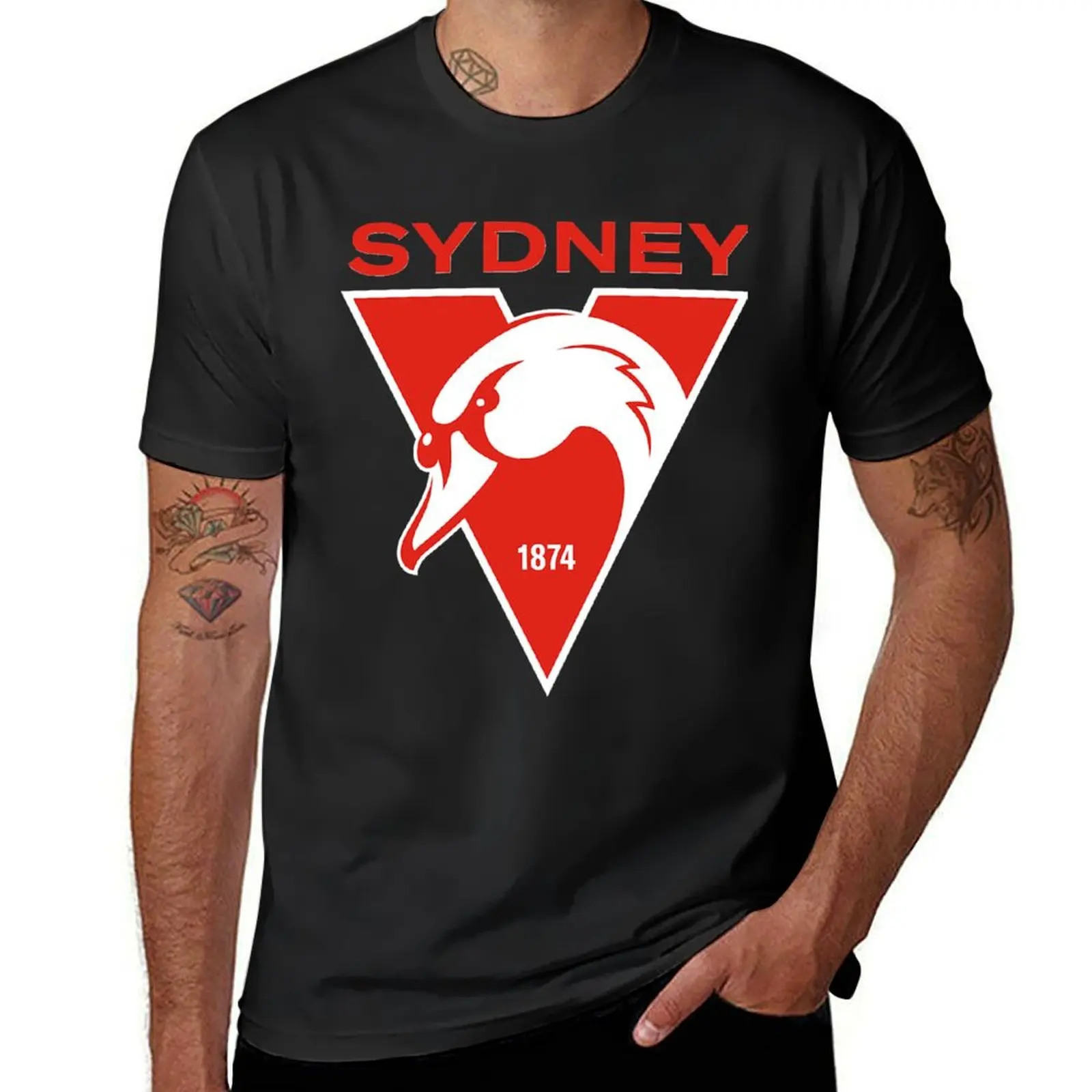 Sydney the Bloods Swans Haughty Swannies-Logo T-Shirt tops summer clothes sweat summer top men clothings