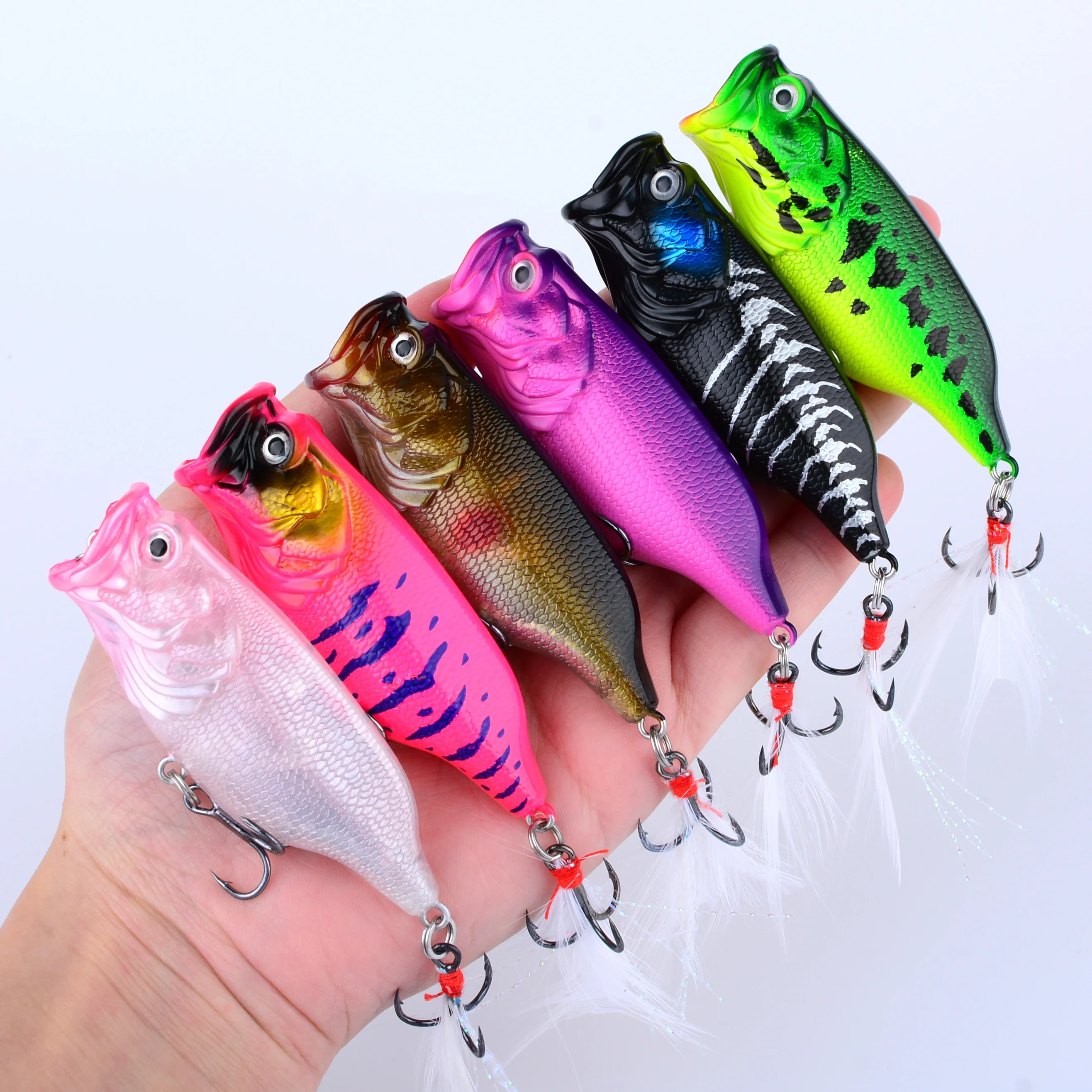 Señuelos de pesca de 7cm/18g, cebo artificial de plástico, señuelos de pesca de superficie, cebo duro, señuelos de pesca de 7cm/18g