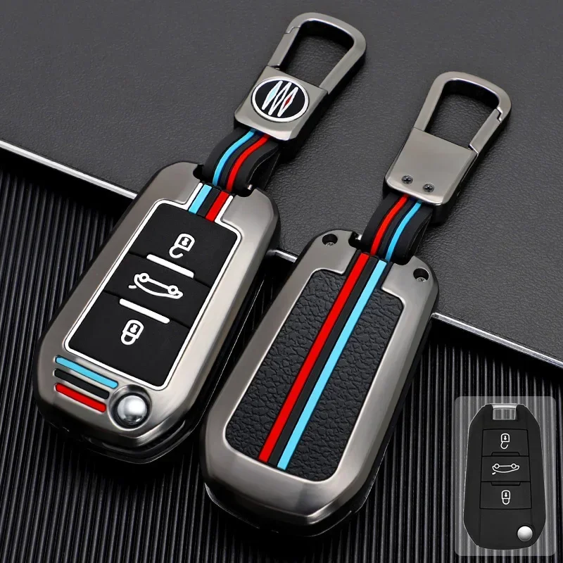 Car Key Case Cover Shell for Peugeot 208 308 408 508 2008 3008 4008 5008 for Citroen C3 C4 CACTUS C6 C8 3 Buttons Flip Remote