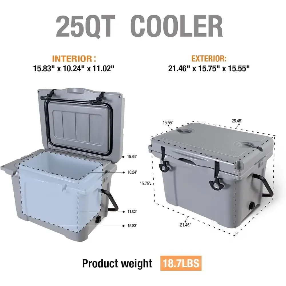 Portable Insulated Cooler with Bottle Opener, Cup Holder, and Measuring Ruler for Camping, Picnics, Beach, and Outdoor Adventure