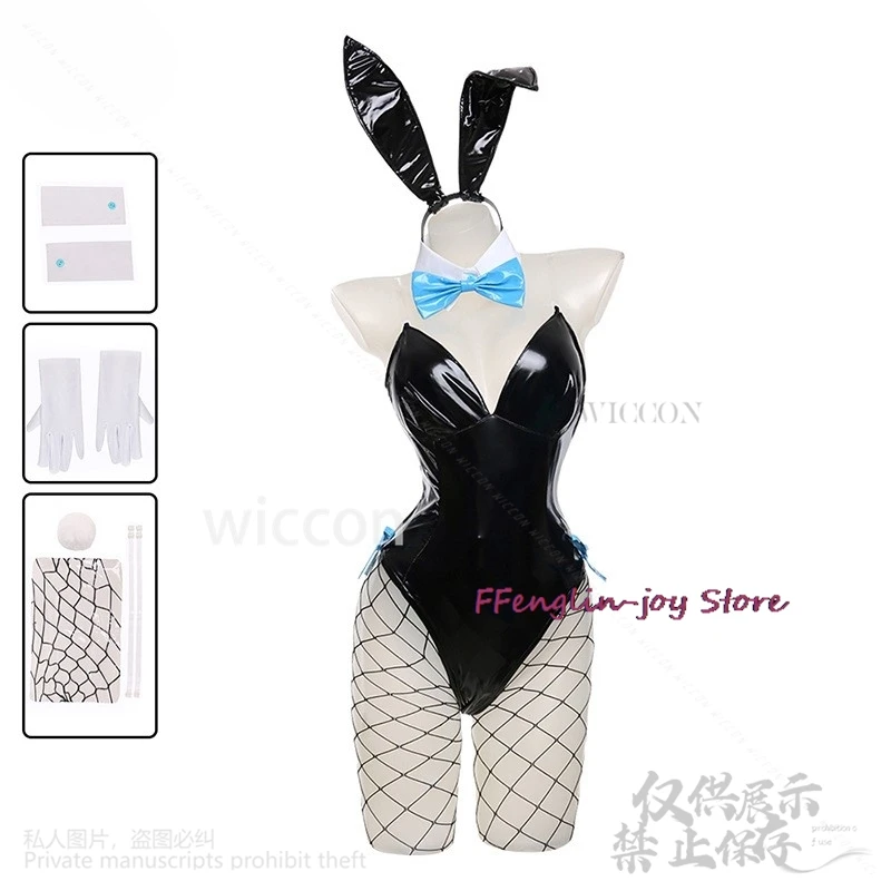 Anime Blue Archive Cosplay Sexy Leather Bodysuit Suit Toki Bunny Girl Sling Jumpsuit Halloween Clothes Customized