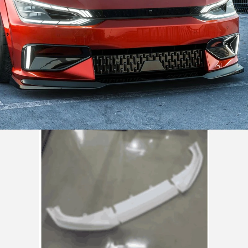 Glass fiber front lip for 2022 Kia EV6 GT-Line EP VCON front lip 3Pcs Aerodynamic package