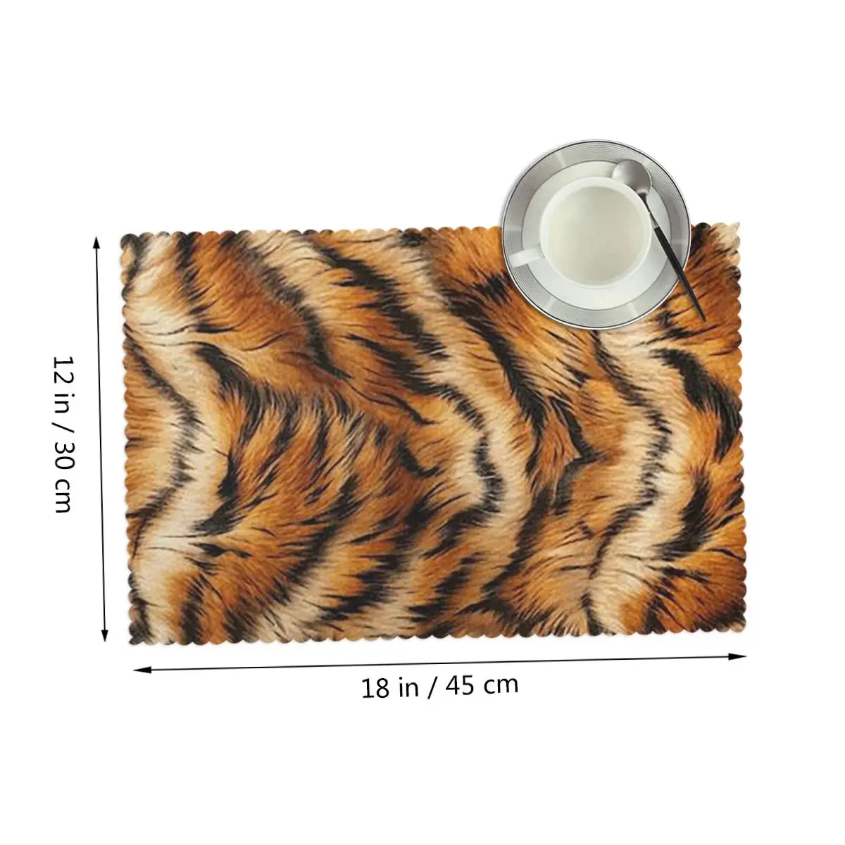 Tiger Fur Sketch Color Picture Placemat Non-Slip Plate Mat for Dining Table Bowl Coaster Home Decor Absorbent Mats