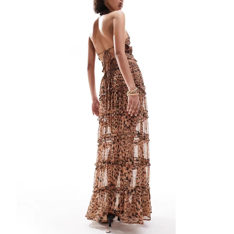 Conjunto de Chaleco y Falda Larga Leopardo - usage example