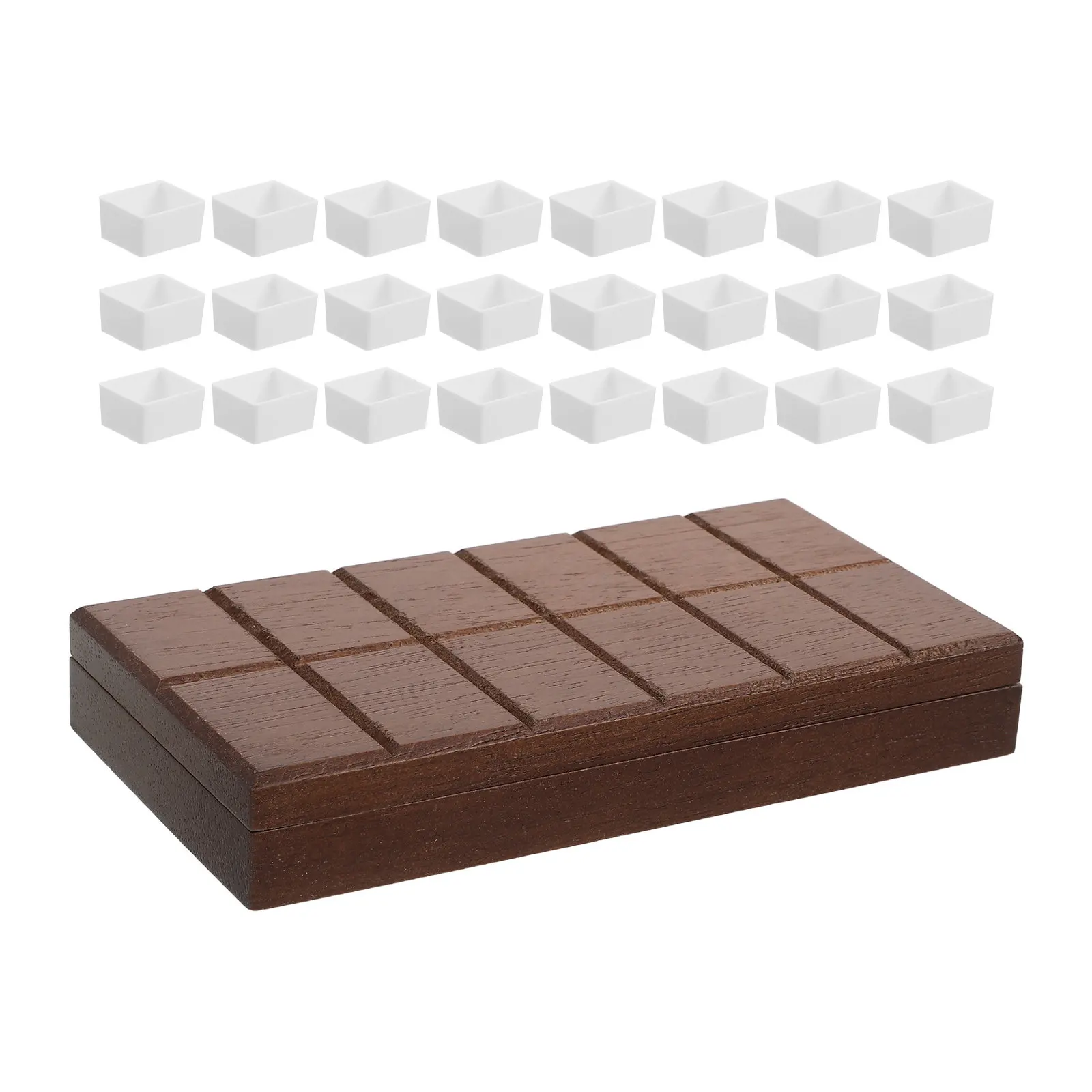 Wooden Watercolor Palette Box 24 Half Pans 2Ml Paint Mixing Tray Stable Structure Portable Watercolor Paint Palette for Travel