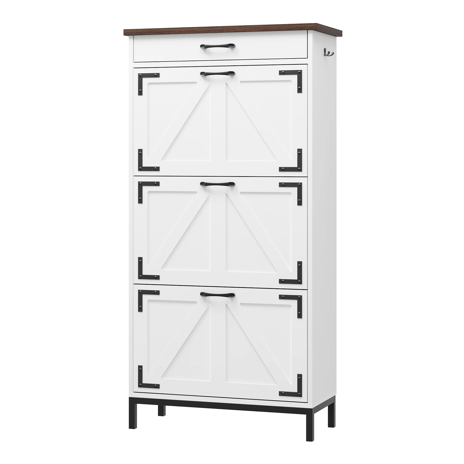 

Шкаф для хранения обуви с откидными ящиками, МДФ, промышленный шкаф-органайзер для обуви большой вместимости для прихожей, белый цвет