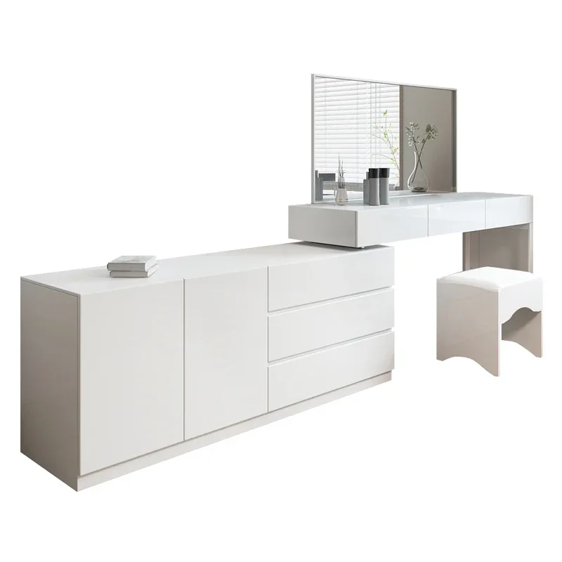 

Multifunctional paint dressing table, bedroom small apartment modern simple TV cabinet, dressing table integrated storage cabint