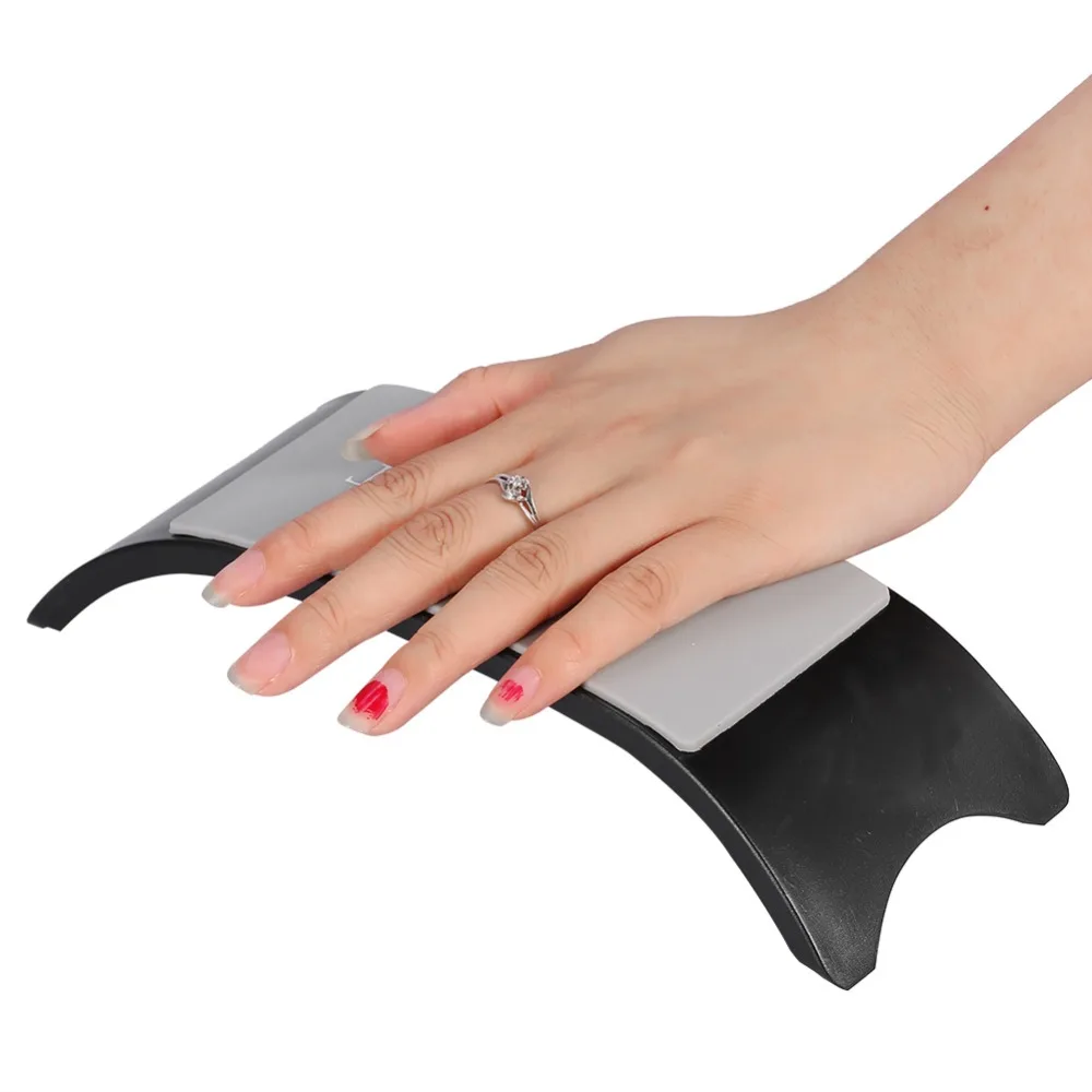Black Color Nail Arm Rest Pillow Silicone Material Ergonomic Design Manicure Hand Cushion Easy to Clean Comfortable