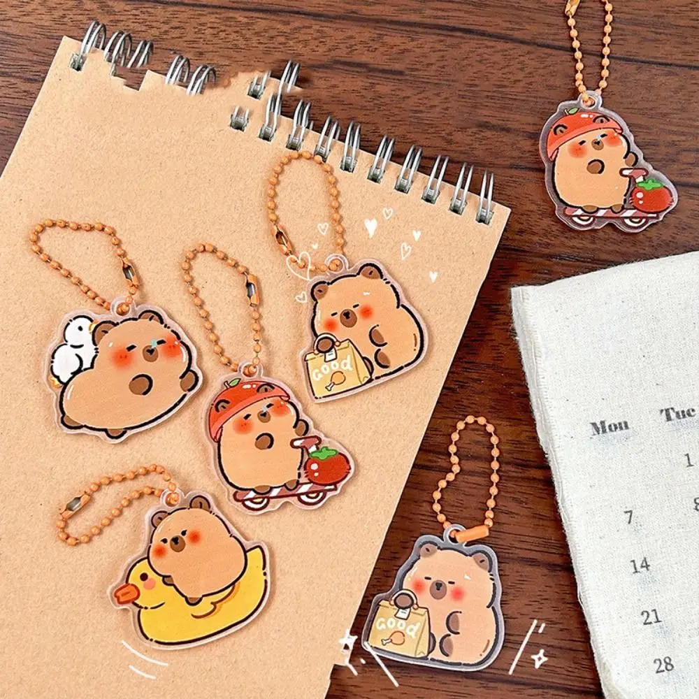 Fashion Acrylic Capybara Acrylic Keychain Funny Cute Kapibara Bag Hanging Cartoon Creative Capibara Pendant Hanging Accessory